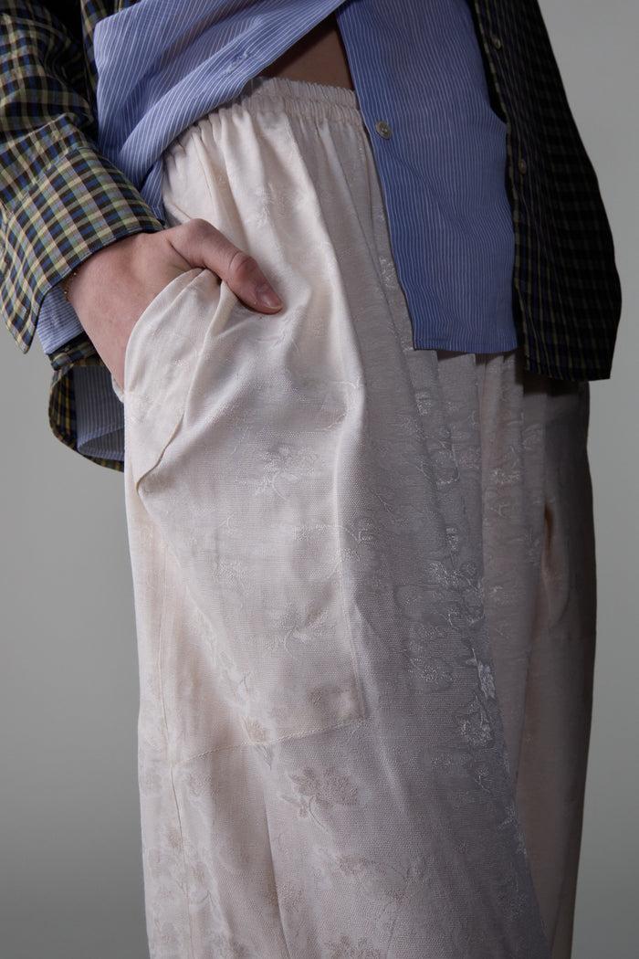 Caron Callahan CARY PANT Ivory Floral Jacquard