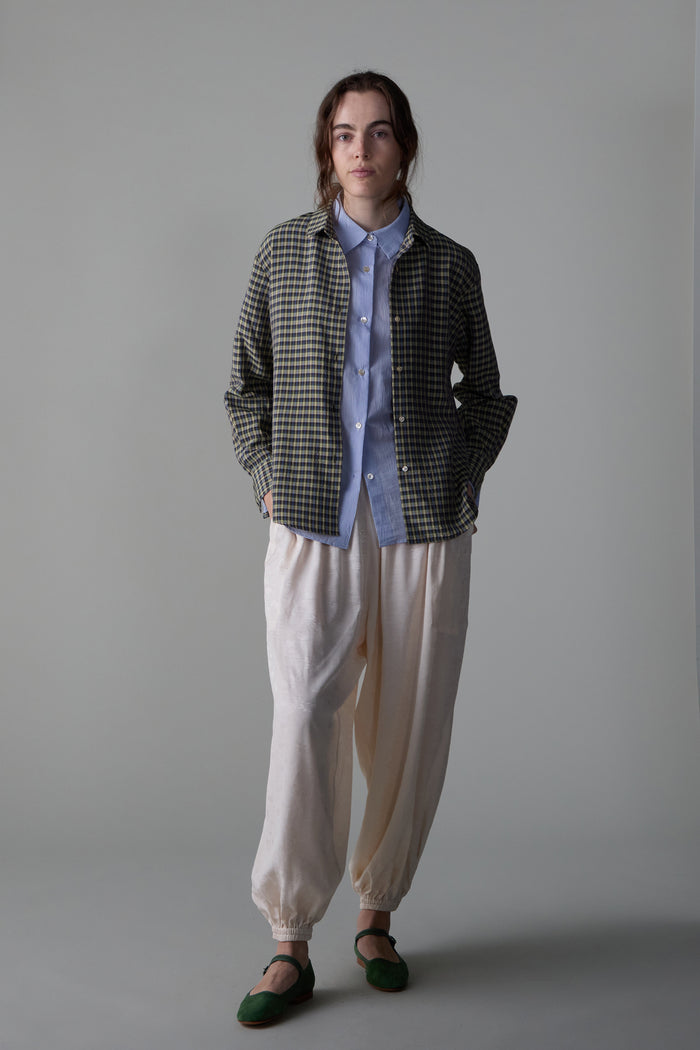 caron callahan CARY PANT Ivory Floral Jacquard