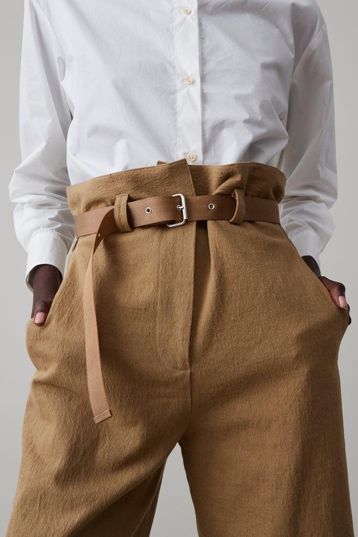 Caron Callahan DENVER PANT Toast Slub Cotton Wool