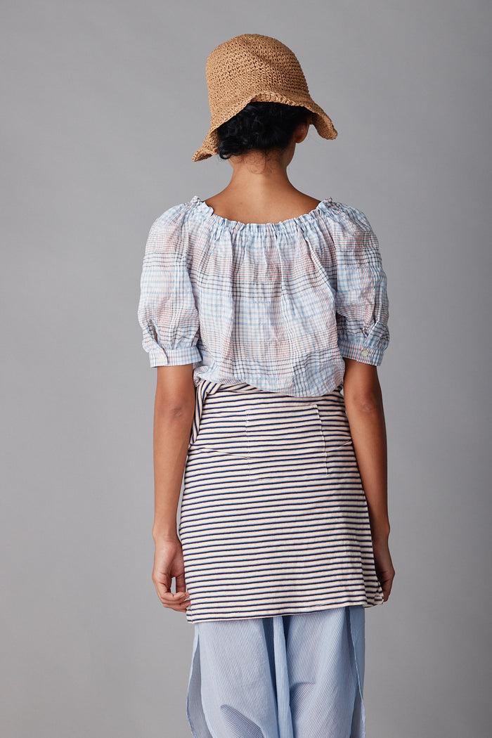 Caron Callahan ELAINA SHIRT Blue & White Multi Plaid