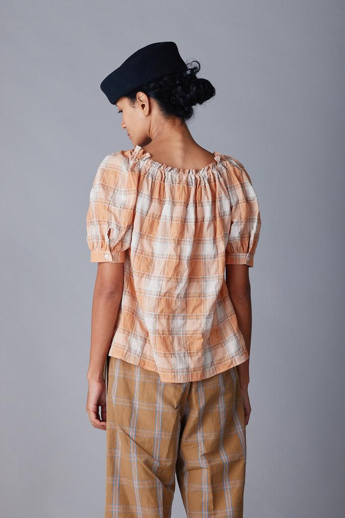 Caron Callahan ELAINA SHIRT Peach Plaid