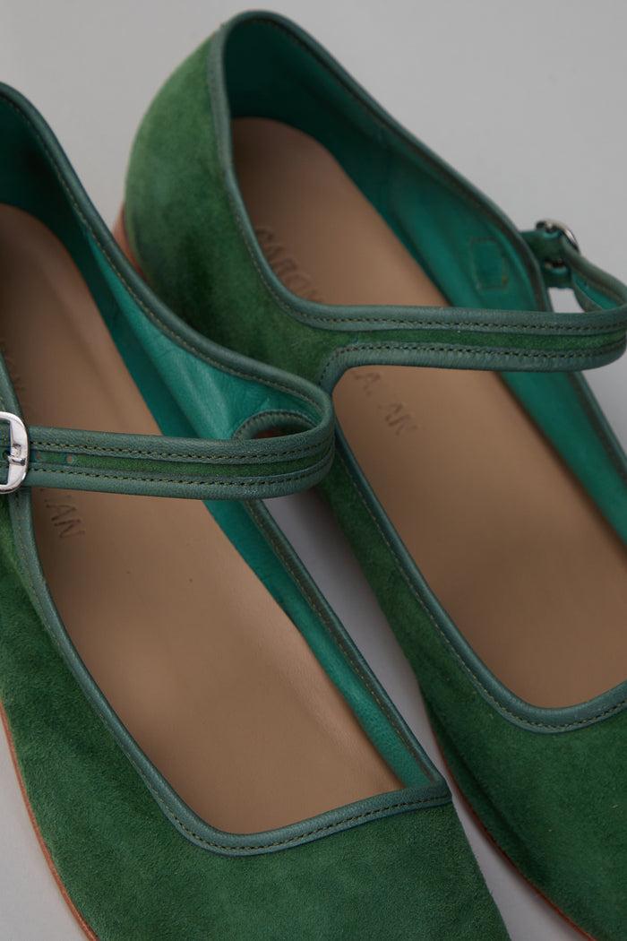 Caron Callahan ELLIE MARY JANE Green Suede
