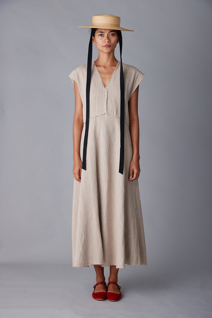 caron callahan ENZO DRESS Natural Linen