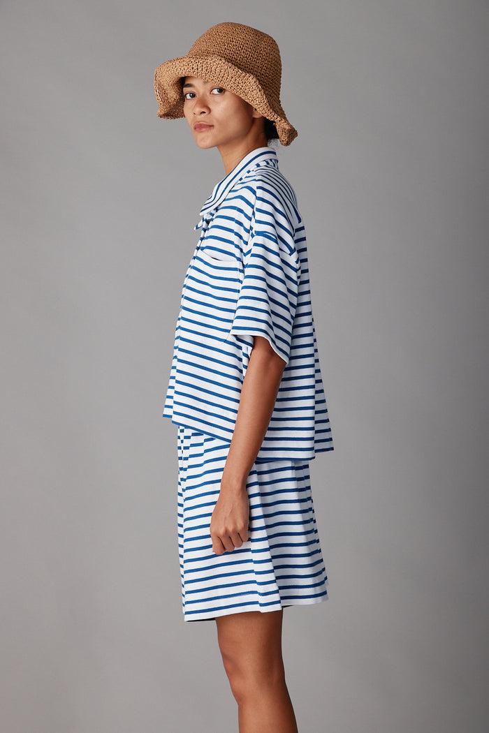 Caron Callahan ISSA TOP Blue & White Stripe Jersey