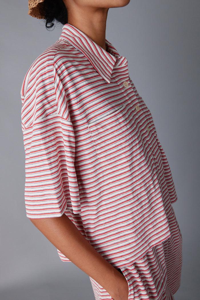 Caron Callahan ISSA TOP Pink Fine Jersey Stripe