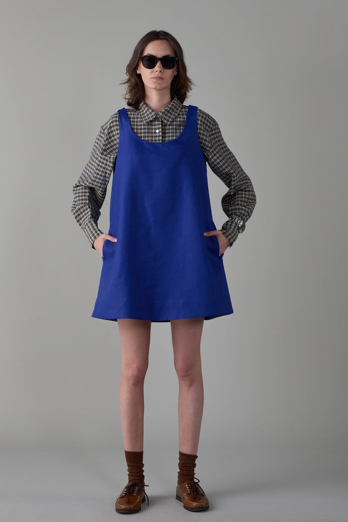 Caron Callahan JEANINE DRESS Cobalt Twill