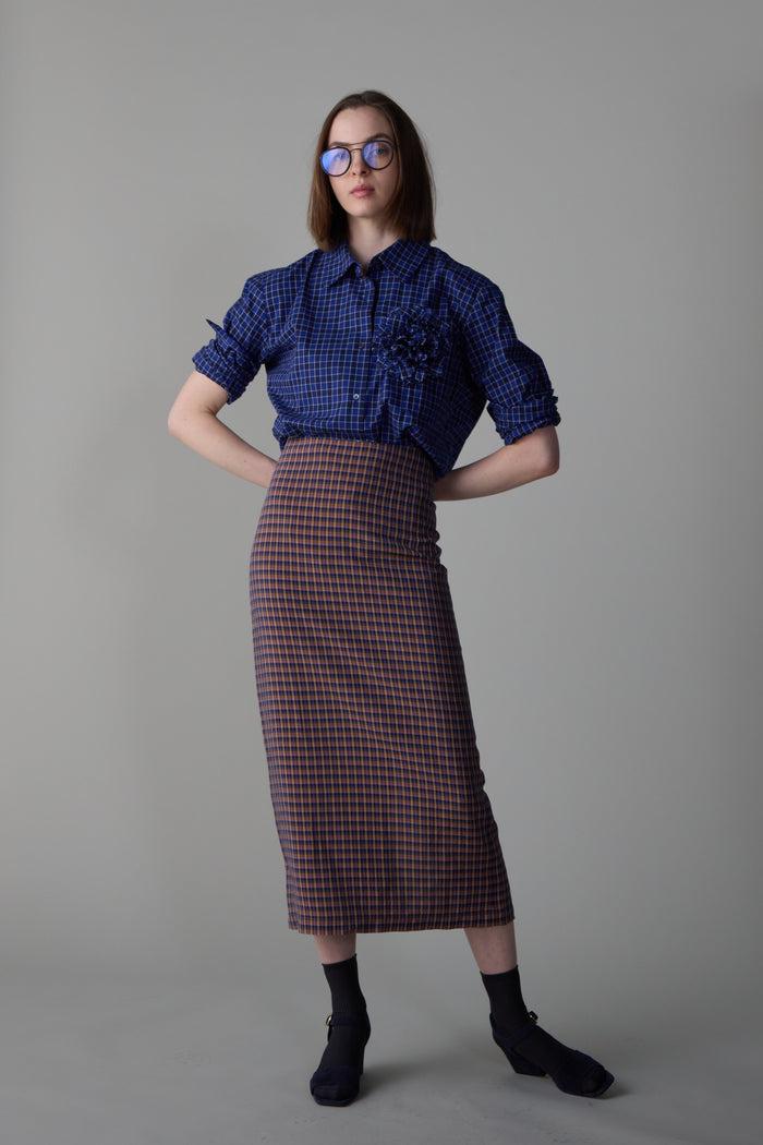 Caron Callahan LILA SKIRT Rose Plaid