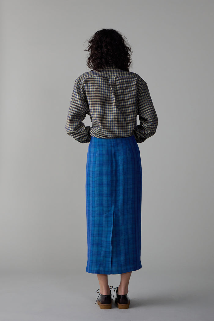 Caron Callahan LILA SKIRT Teal Plaid