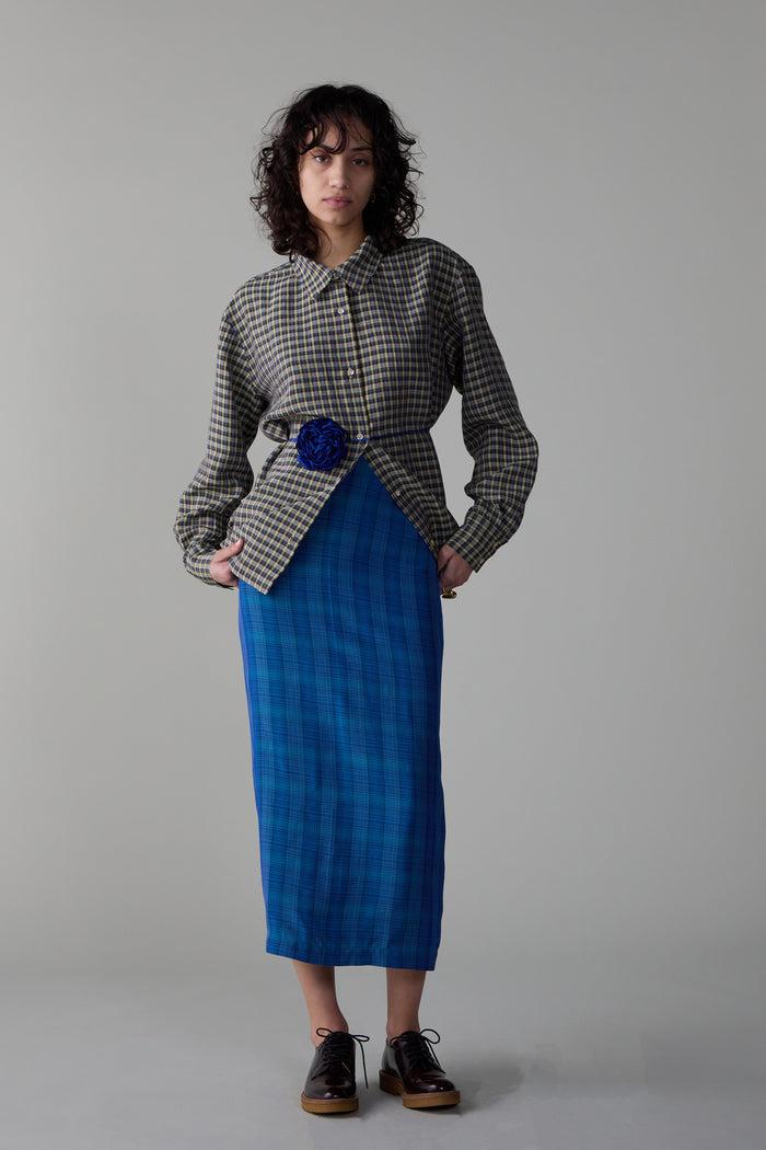 caron callahan LILA SKIRT Teal Plaid