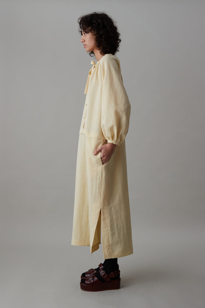 Caron Callahan MELINA DRESS Butter Crinkle Drape