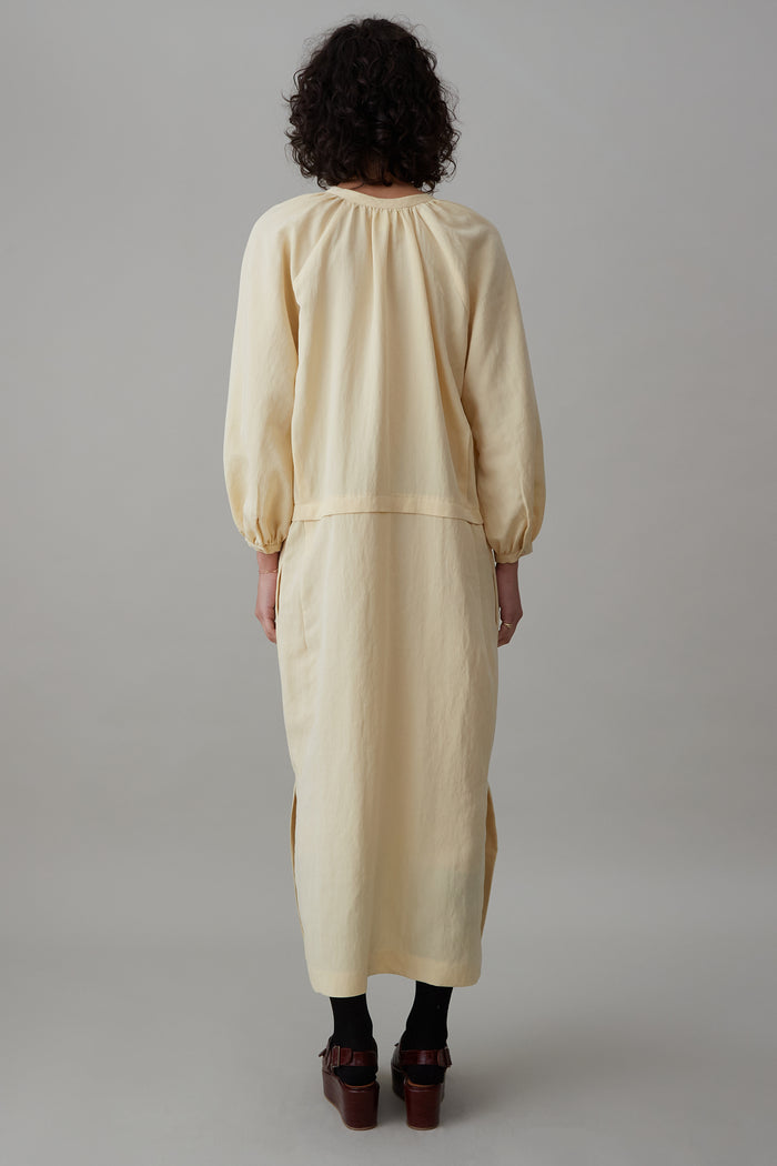 Caron Callahan MELINA DRESS Butter Crinkle Drape