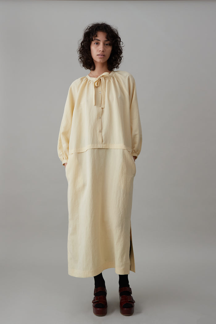 caron callahan MELINA DRESS Butter Crinkle Drape