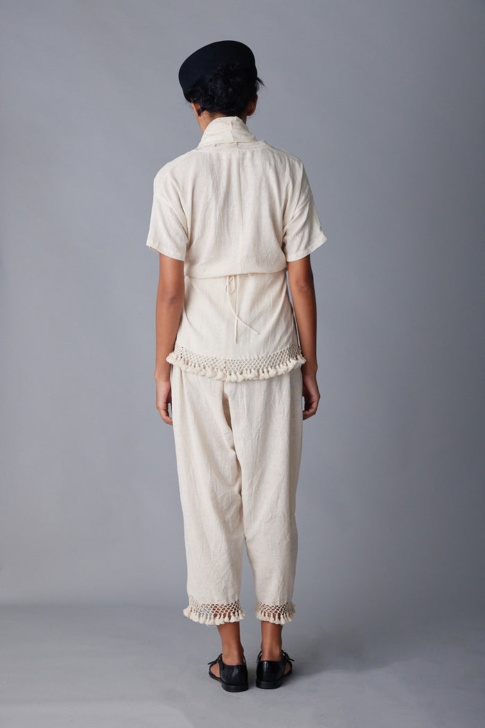 Caron Callahan NORA PANT Fringe Cotton Khadi