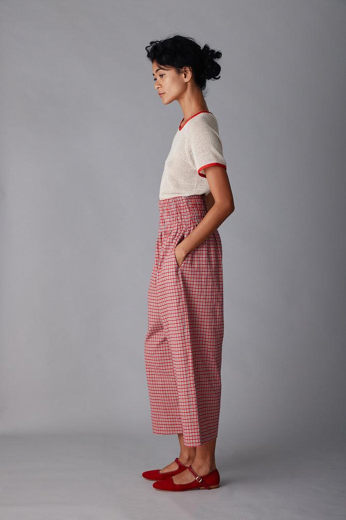 Caron Callahan NORA PANT Red Micro Plaid