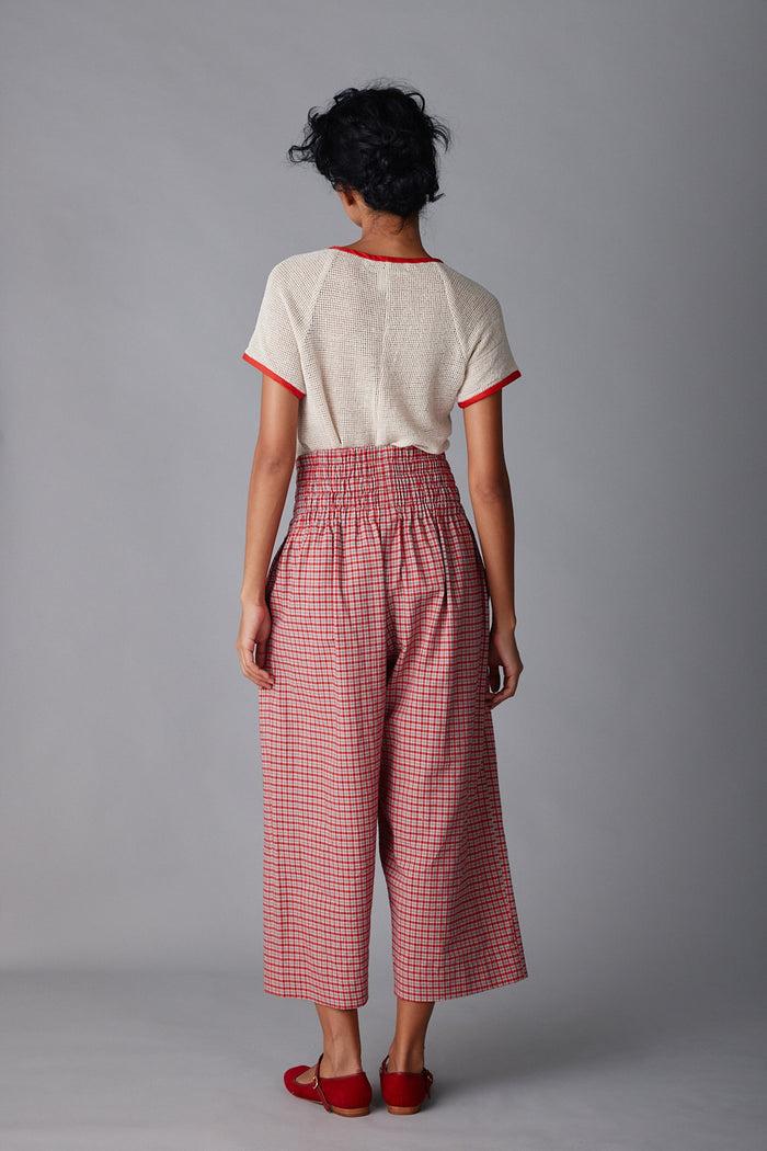 Caron Callahan NORA PANT Red Micro Plaid