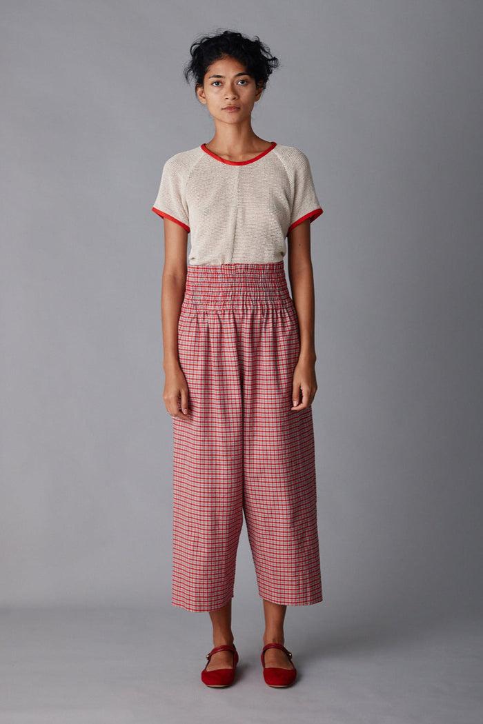caron callahan NORA PANT Red Micro Plaid