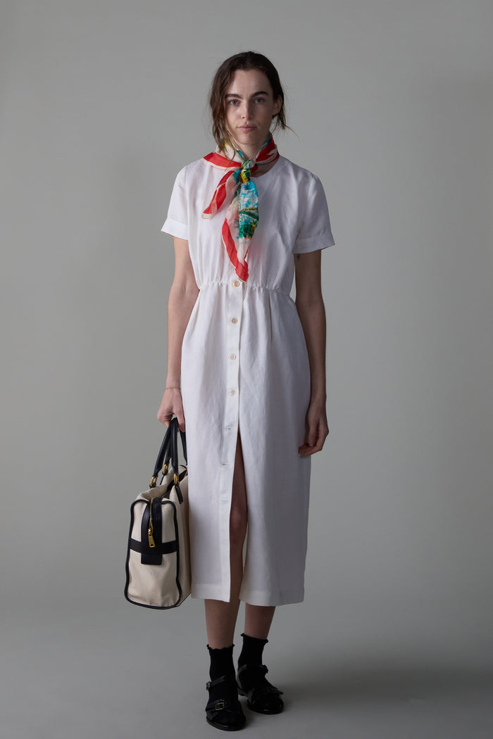 caron callahan ROSETTA DRESS Cream Tencel Linen