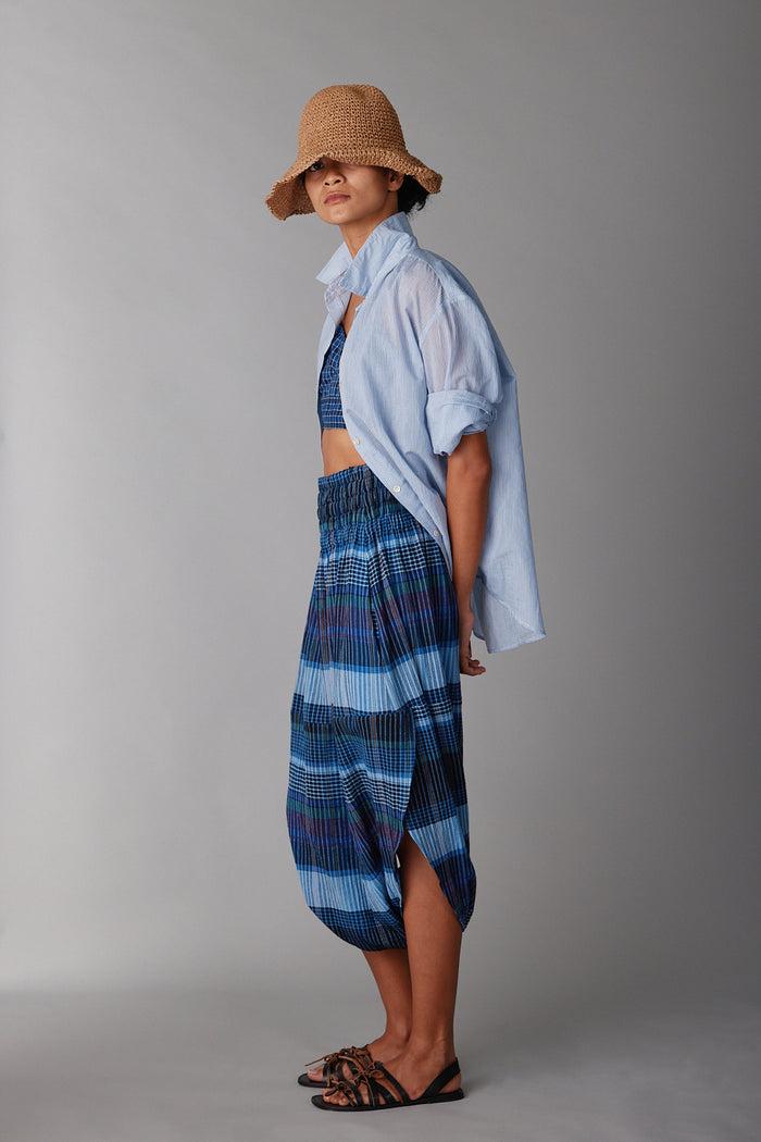 Caron Callahan TULIP PANT Blue Madras Plaid