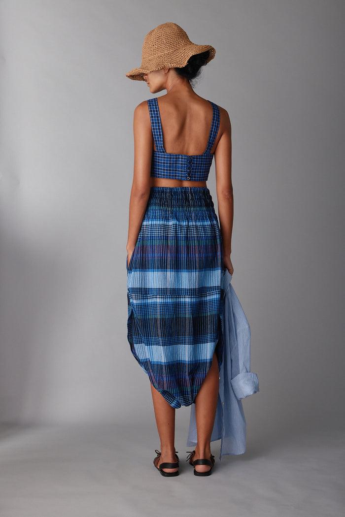 Caron Callahan TULIP PANT Blue Madras Plaid