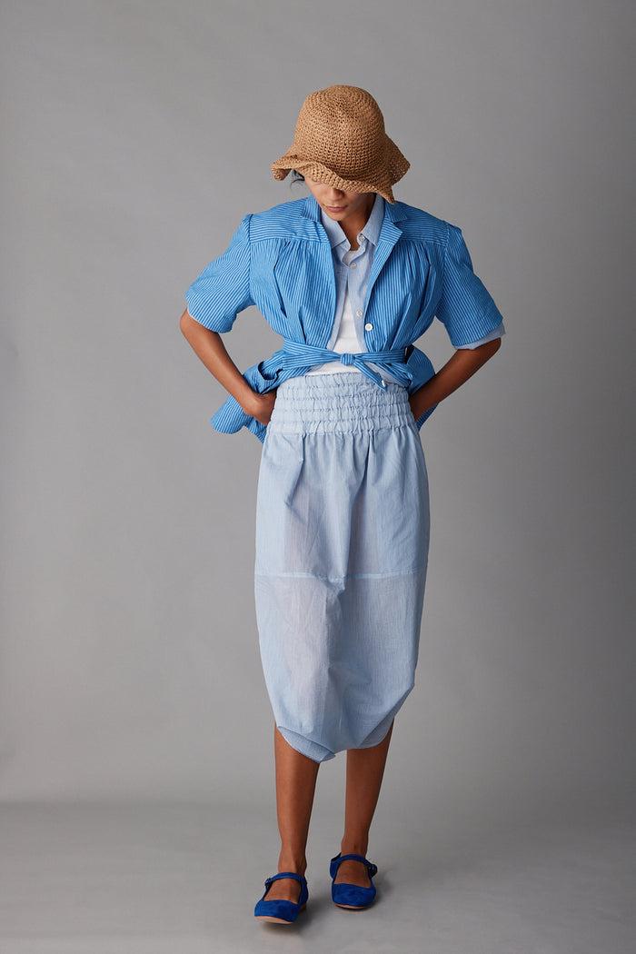 caron Callahan TULIP PANT Blue Pinstripe