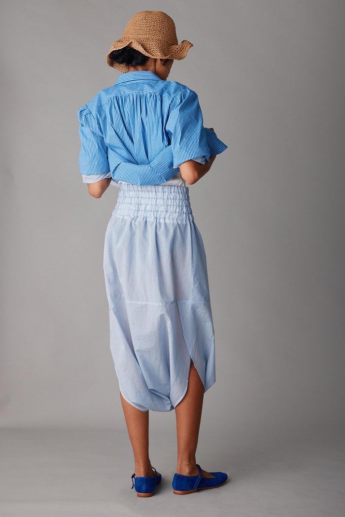 caron Callahan TULIP PANT Blue Pinstripe