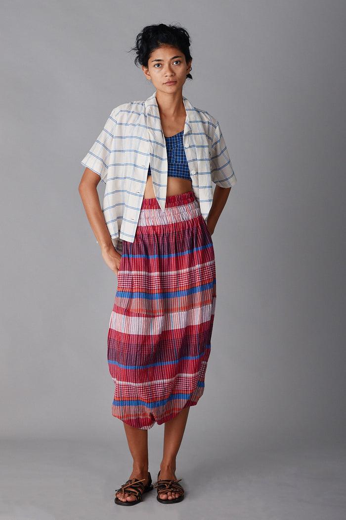 Caron Callahan TULIP PANT Red Madras Plaid