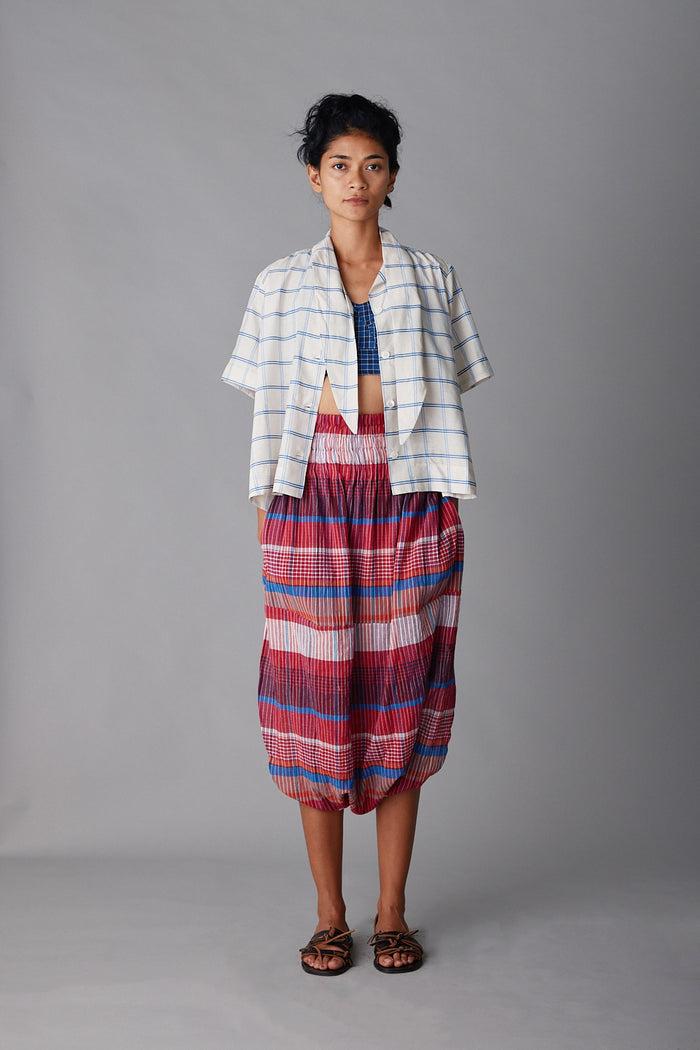 caron callahan TULIP PANT Red Madras Plaid