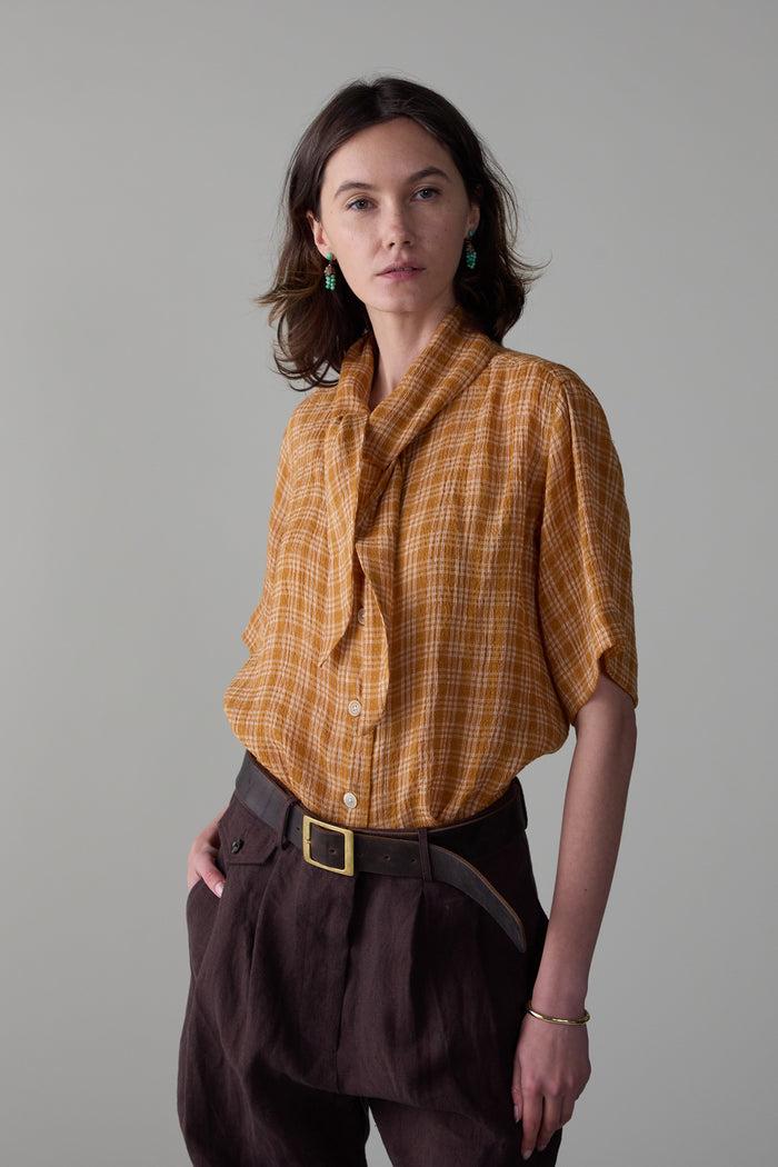 Caron Callahan WESLEY SHIRT Ginger Plaid