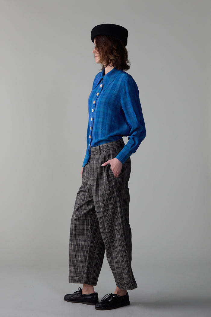Caron Callahan WILLIAM PANT Black Pencil Plaid