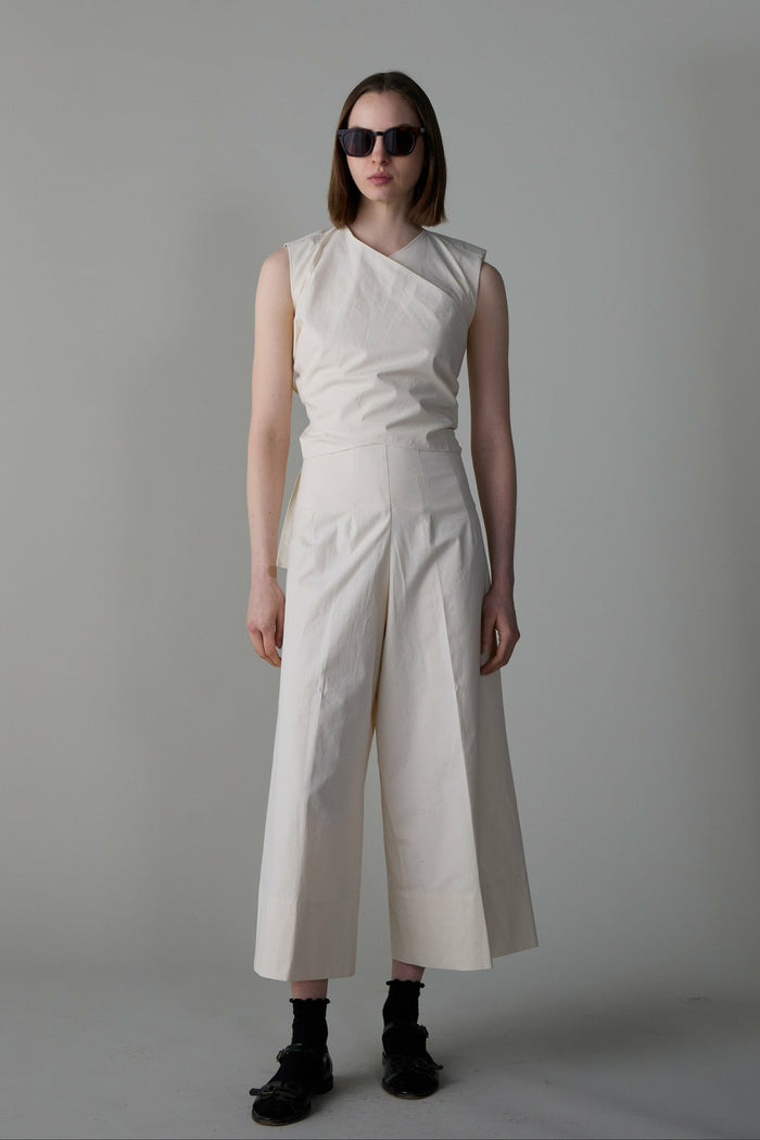 caron callahan CARRELL JUMPSUIT Cream Japanese Poplin