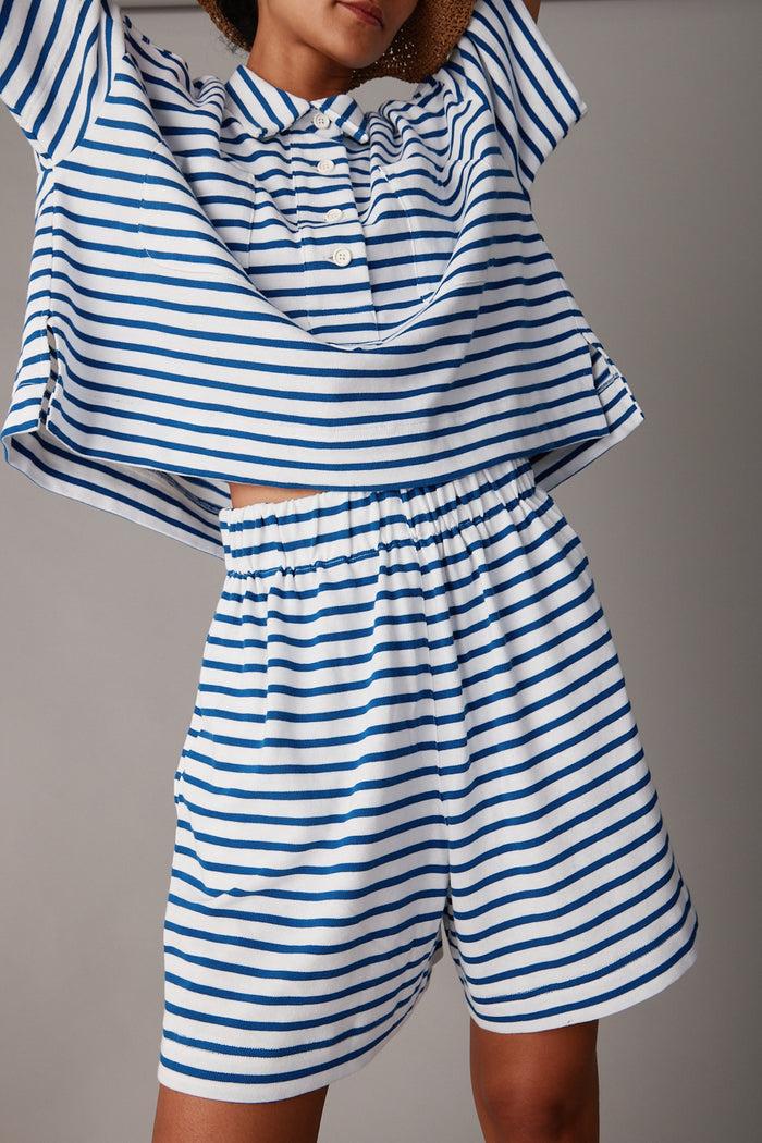 Caron Callahan OLIVIA SHORT Blue & White Stripe Jersey