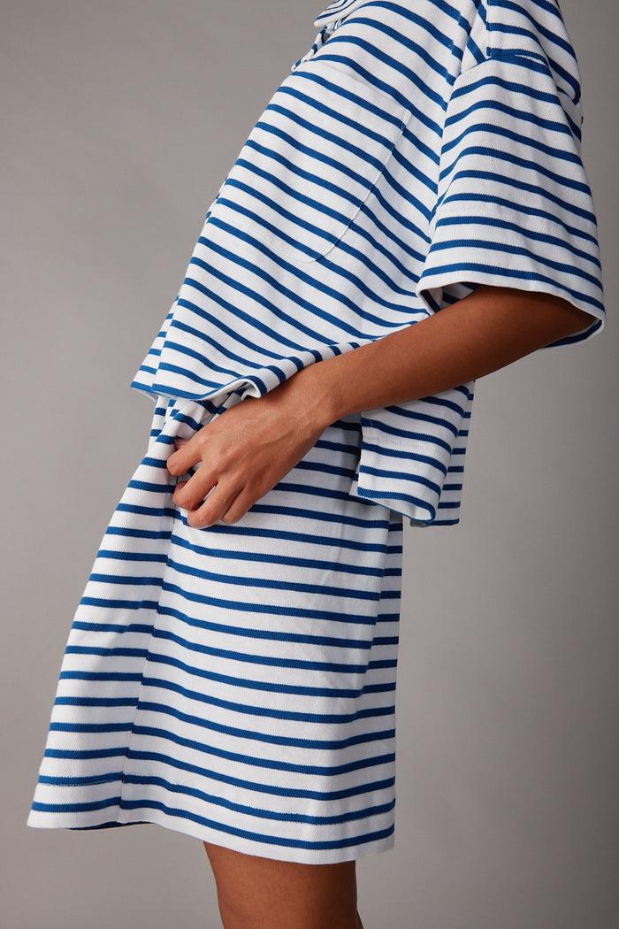 Caron Callahan OLIVIA SHORT Blue & White Stripe Jersey