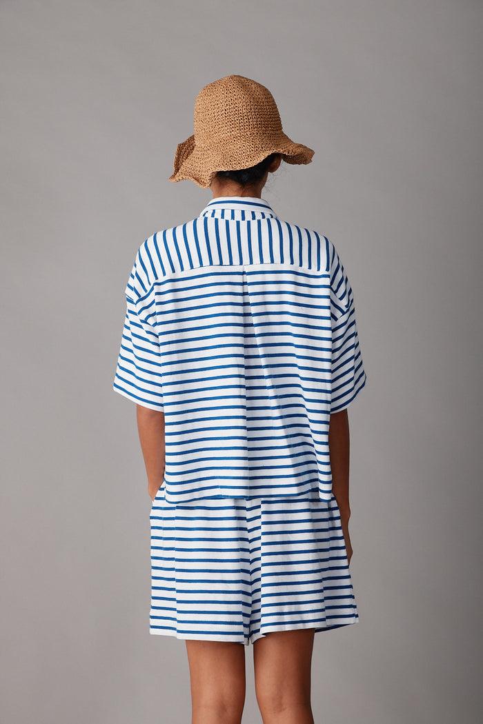 Caron Callahan OLIVIA SHORT Blue & White Stripe Jersey