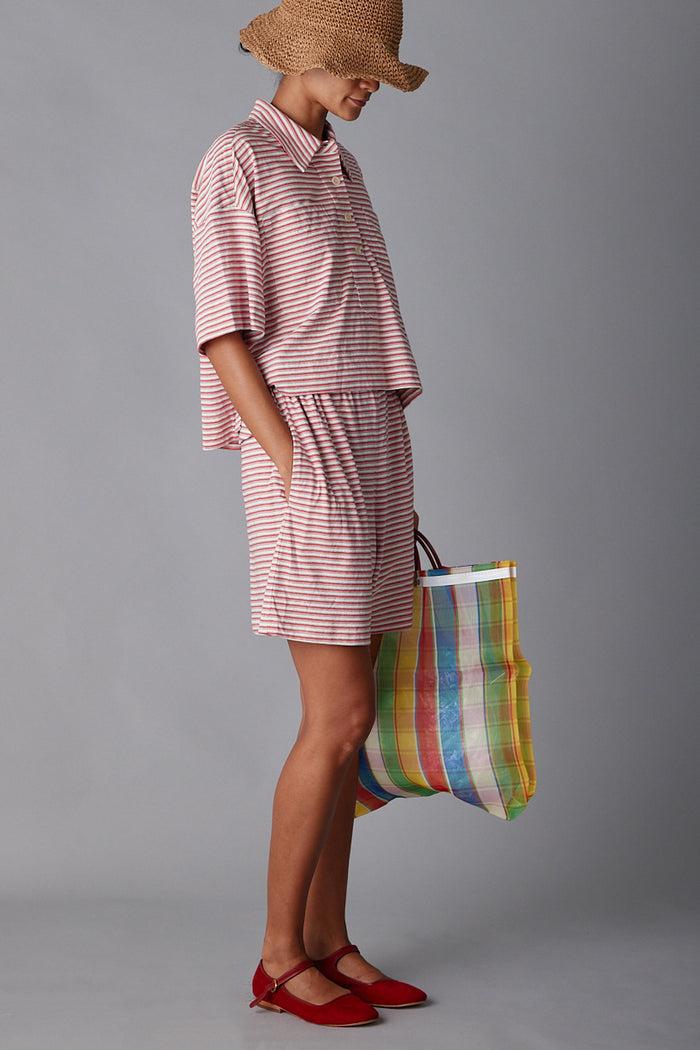 Caron Callahan OLIVIA SHORT Pink Fine Jersey Stripe