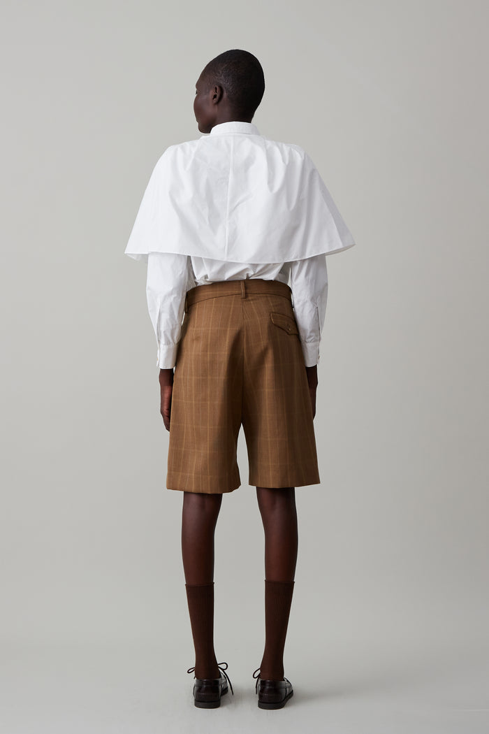 Caron Callahan WILLIAM SHORT Brown Plaid Light Wool