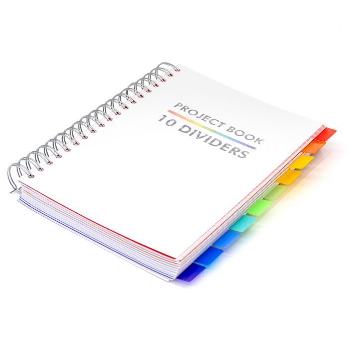 Carpe Diem B5 White Subject Notebook With 10 Colorful Dividers