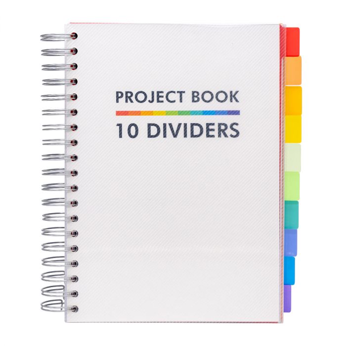 carpe diem B5 White Subject Notebook with 10 Colorful Dividers