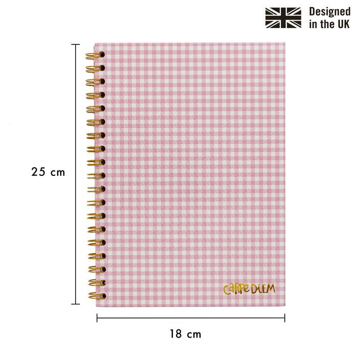 Carpe Diem Ballerina Pink Check B5 Hardcover Notebook