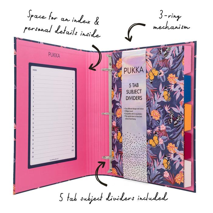 Carpe Diem Bloom Rollbound Binder Preloaded 3-Ring - Blue