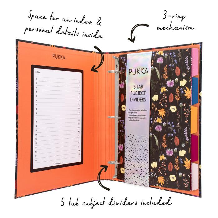 Carpe Diem Bloom Rollbound Preloaded 3-Ring Binder In Black