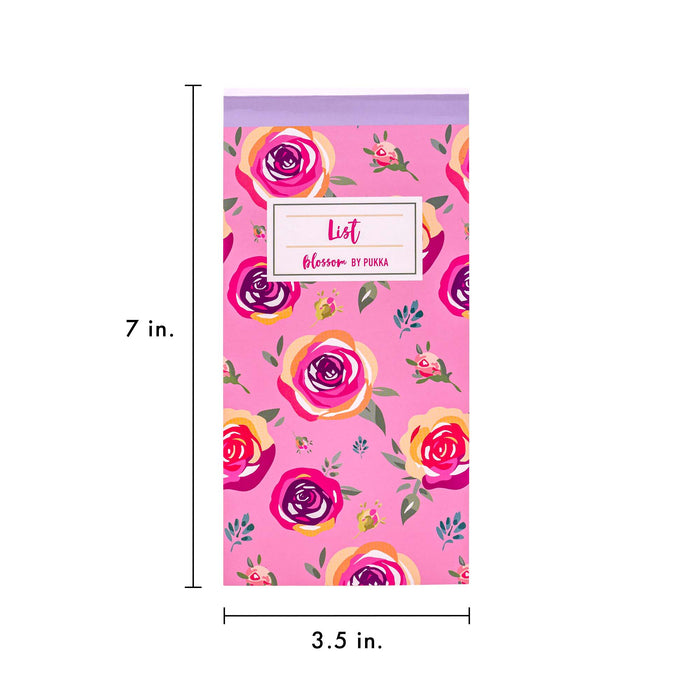 Carpe Diem Blossom Floral Magnetic Shopping Lists - 6 Pack