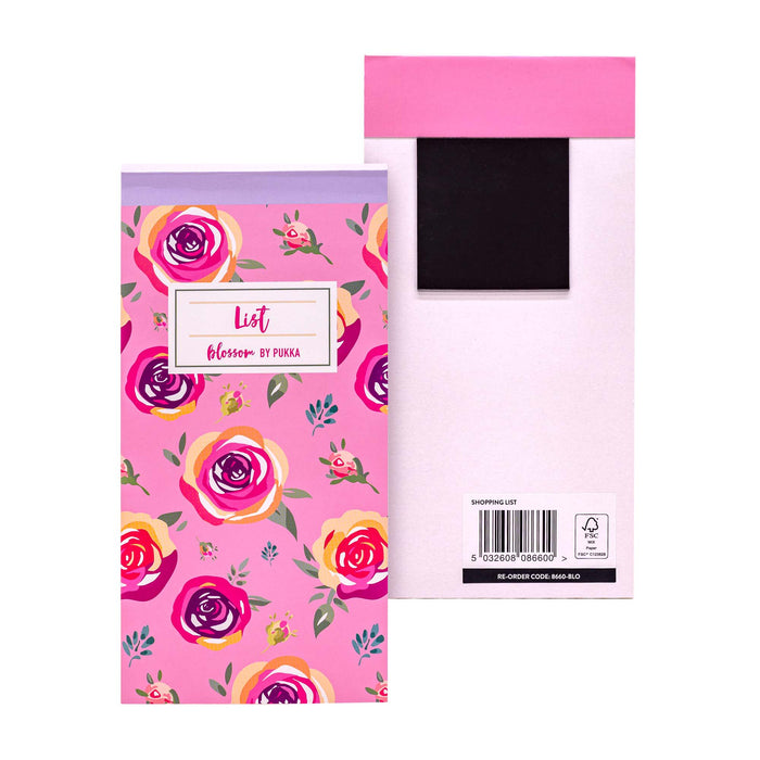 Carpe Diem Blossom Floral Magnetic Shopping Lists - 6 Pack