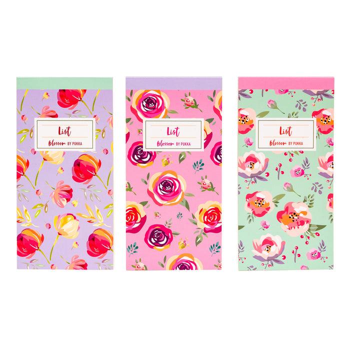 carpe diem Blossom Floral Magnetic Shopping Lists - 6 pack