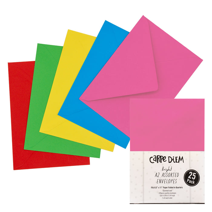 carpe diem Bright Colored Assorted A2 Envelopes - Pack of 25