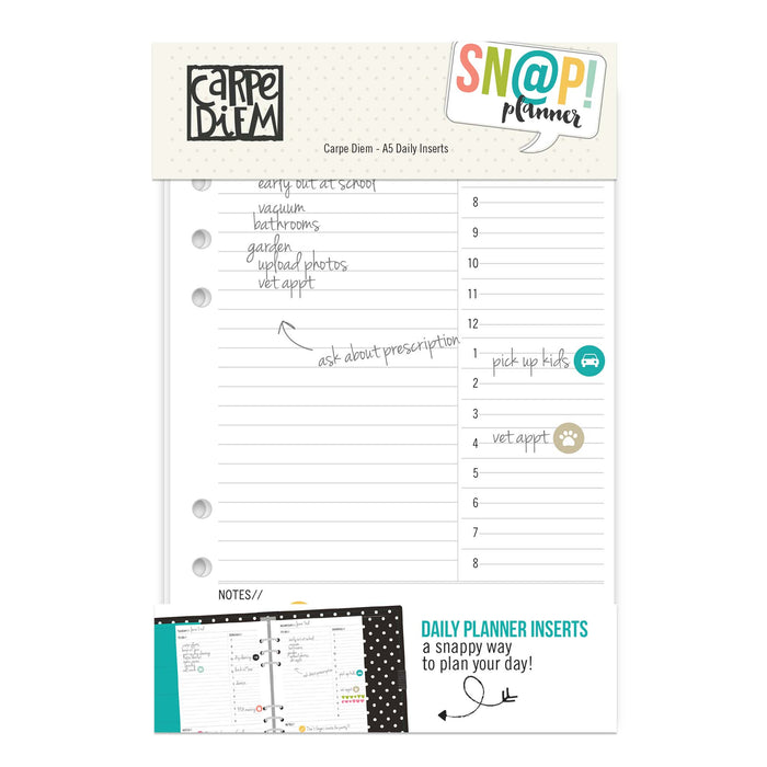 Carpe Diem A5 Planner Daily Inserts