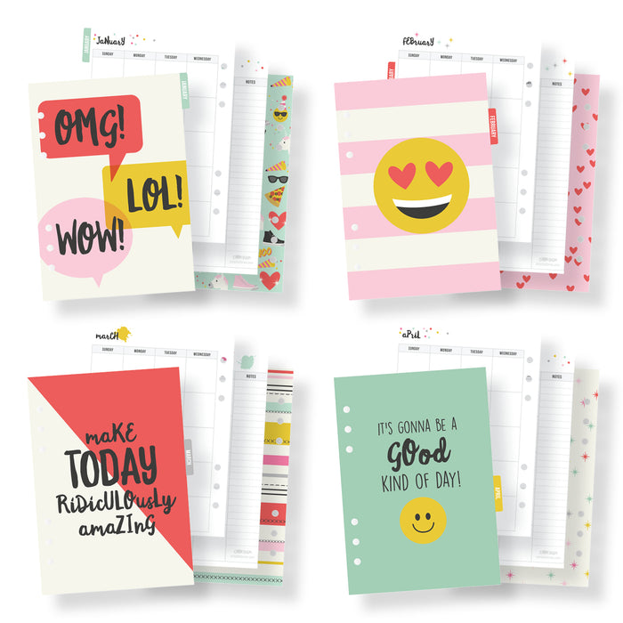 Carpe Diem A5 Planner Emoji Love Insert Set