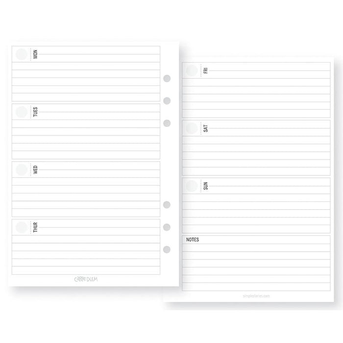 carpe diem A5 Planner Horizontal Weekly Inserts