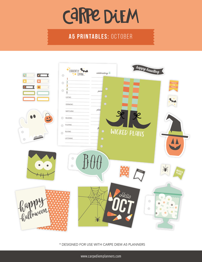 carpe diem A5 Planner Printables - October Freebie