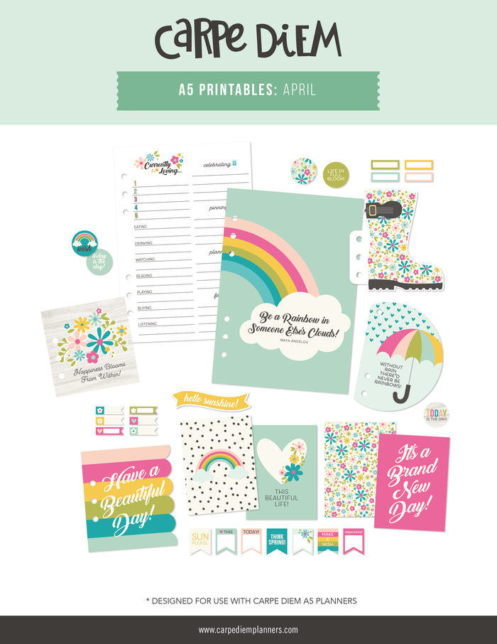 carpe diem A5 Printables - April Freebie