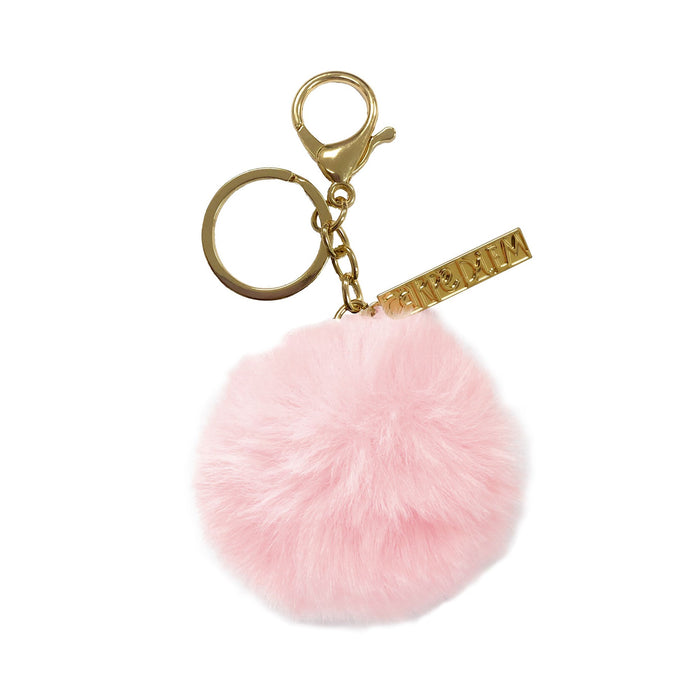 carpe diem Ballerina Pink Faux Fur Pom Pom Keyring